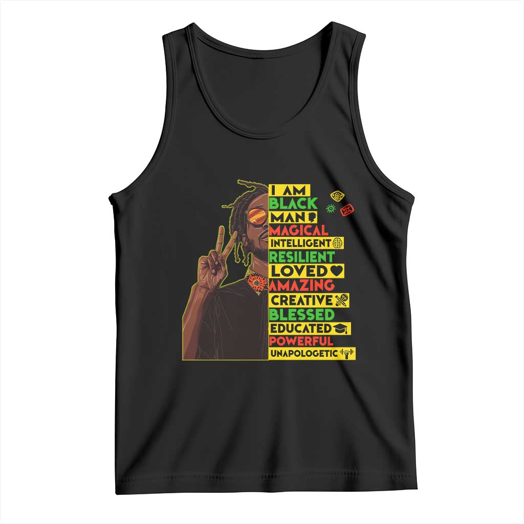 I Am Black Man Tank Top Cool Locd African American Pride Black History Month