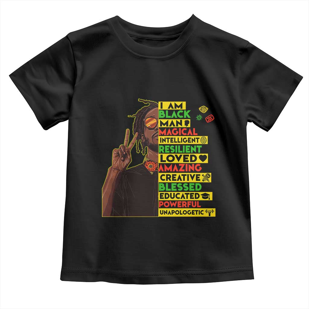 I Am Black Man Toddler T Shirt Cool Locd African American Pride Black History Month