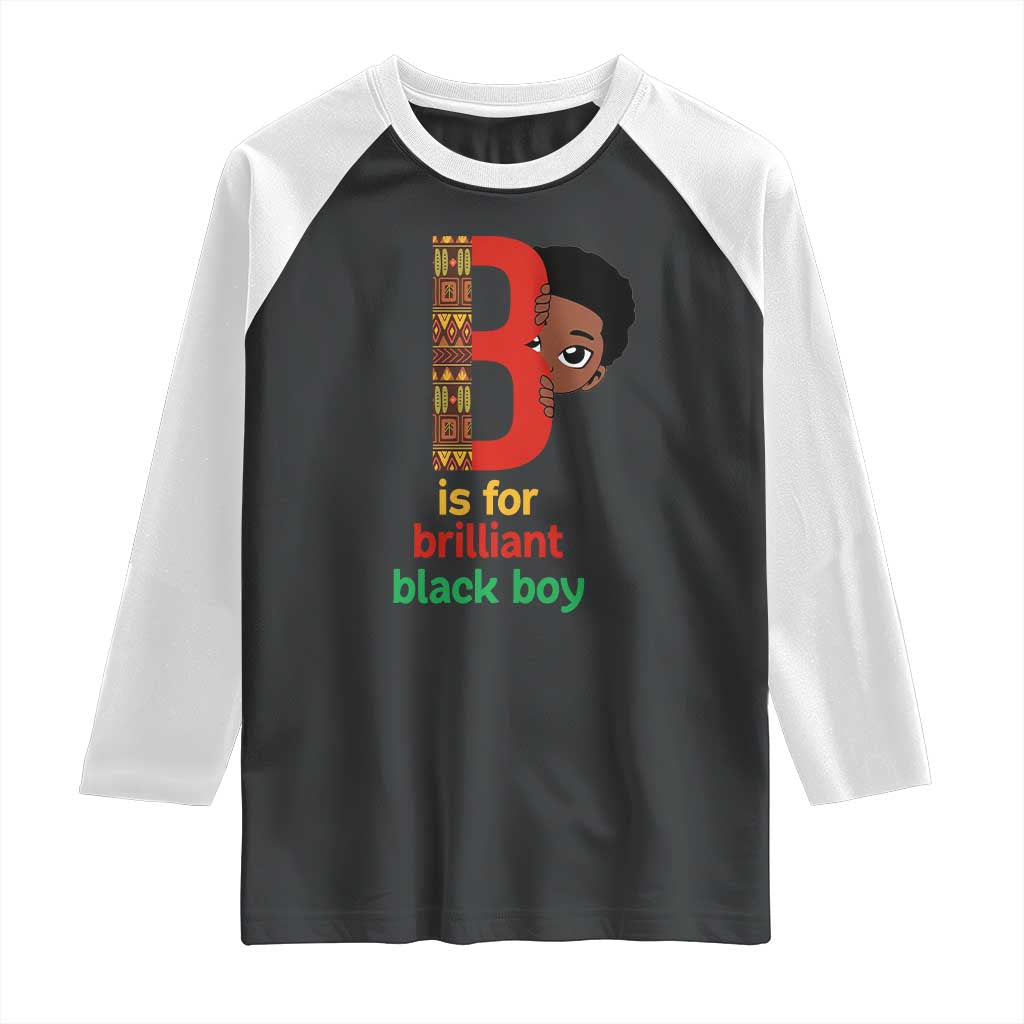 Black History Month Boy Raglan Shirt B Is For Brilliant HBCU Education