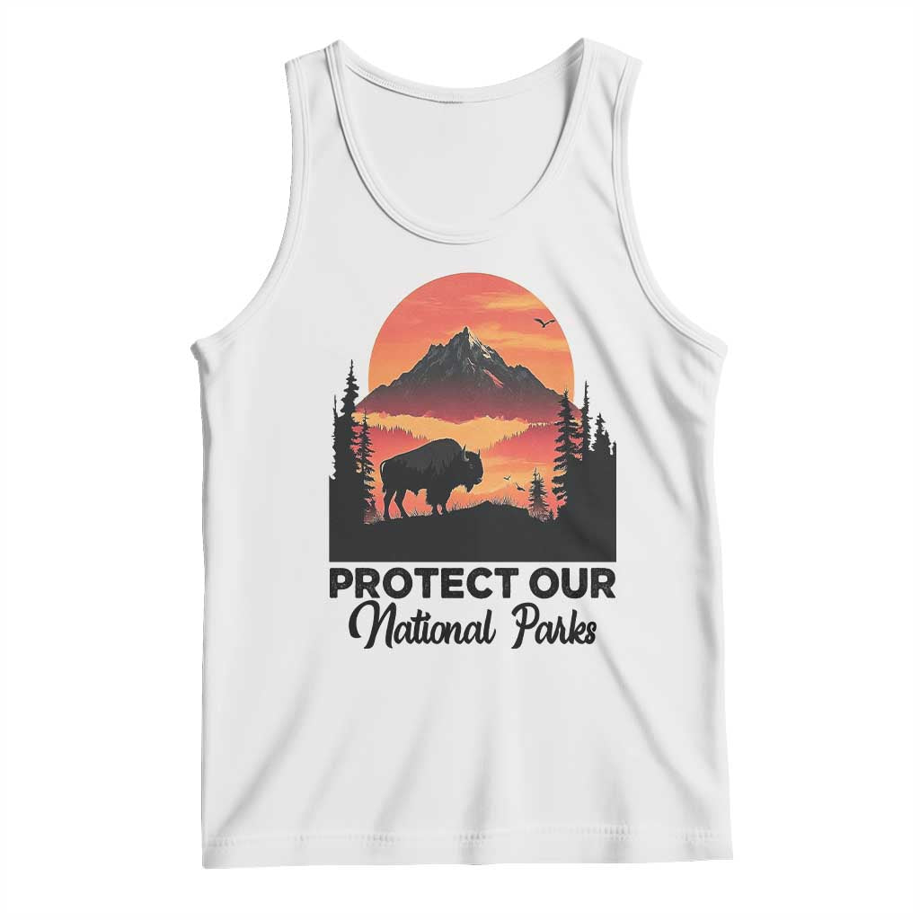 Protect Our National Parks Tank Top Bison Buffalo Vintage Graphic