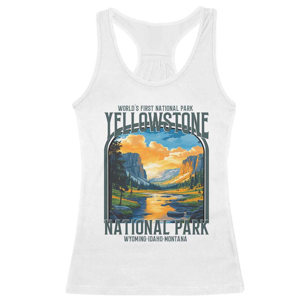 Yellowstone National Park Racerback Tank Top Worlds First NP Retro Vintage Graphic