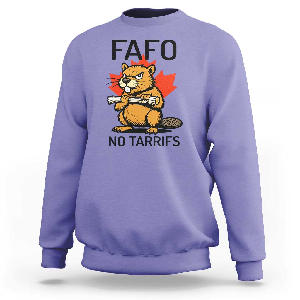 No Tariffs Canada Sweatshirt Never 51st State Canadian Beaver