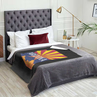Arizona State Flag Map Graphic Throw Blanket Southwest Sunburst Cactus State Pride Souvenir