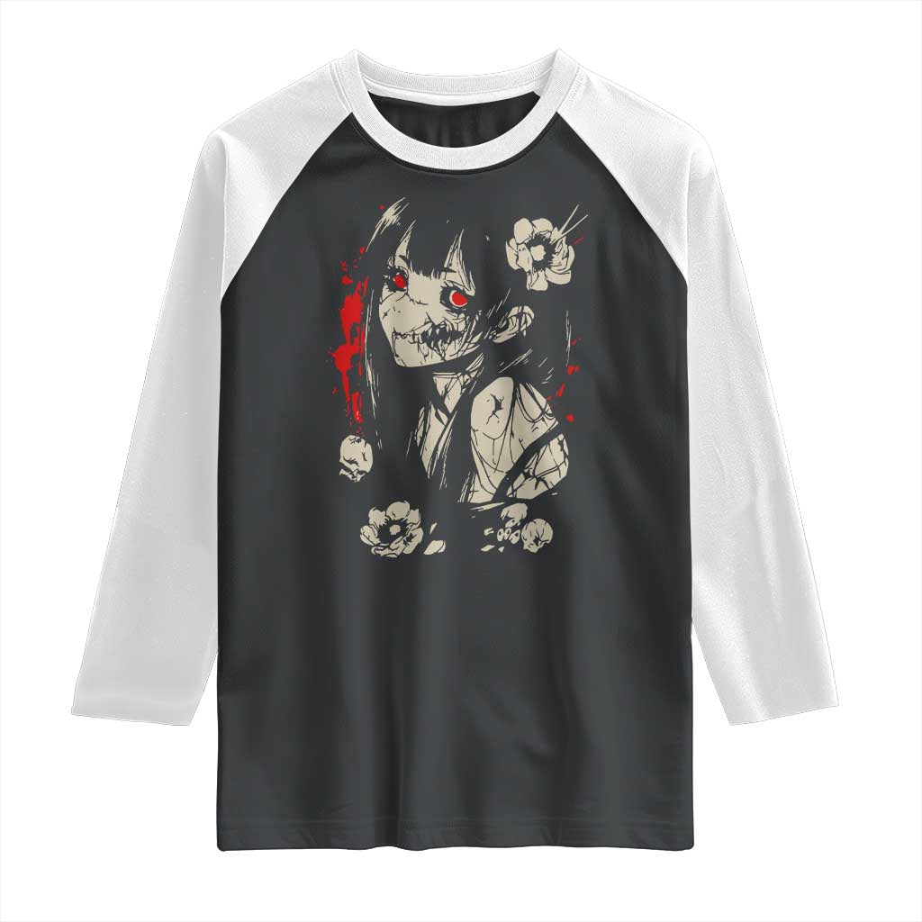 Horror Anime Manga Raglan Shirt Japanese Creepy Kawaii Goth Otaku