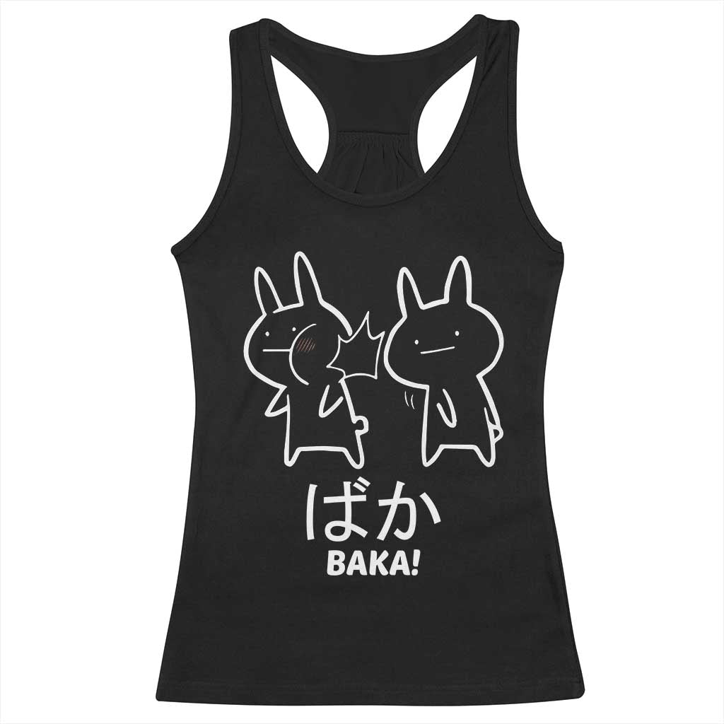 Funny Japanese Baka Racerback Tank Top Foolish Humorous Dumb Sarcasm Anime Manga Otaku