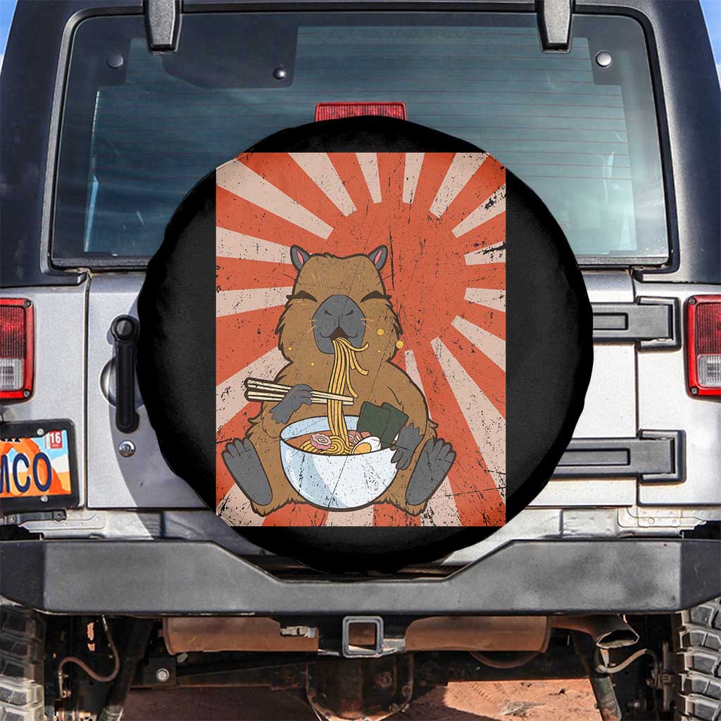 Kawaii Capybara Ramen Spare Tire Cover Cute Capy Meme Japanese Noodles Lover