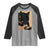 Kawaii Cat Eating Sushi Raglan Shirt Japanese Anime Manga Otaku Retro Vintage Graphic