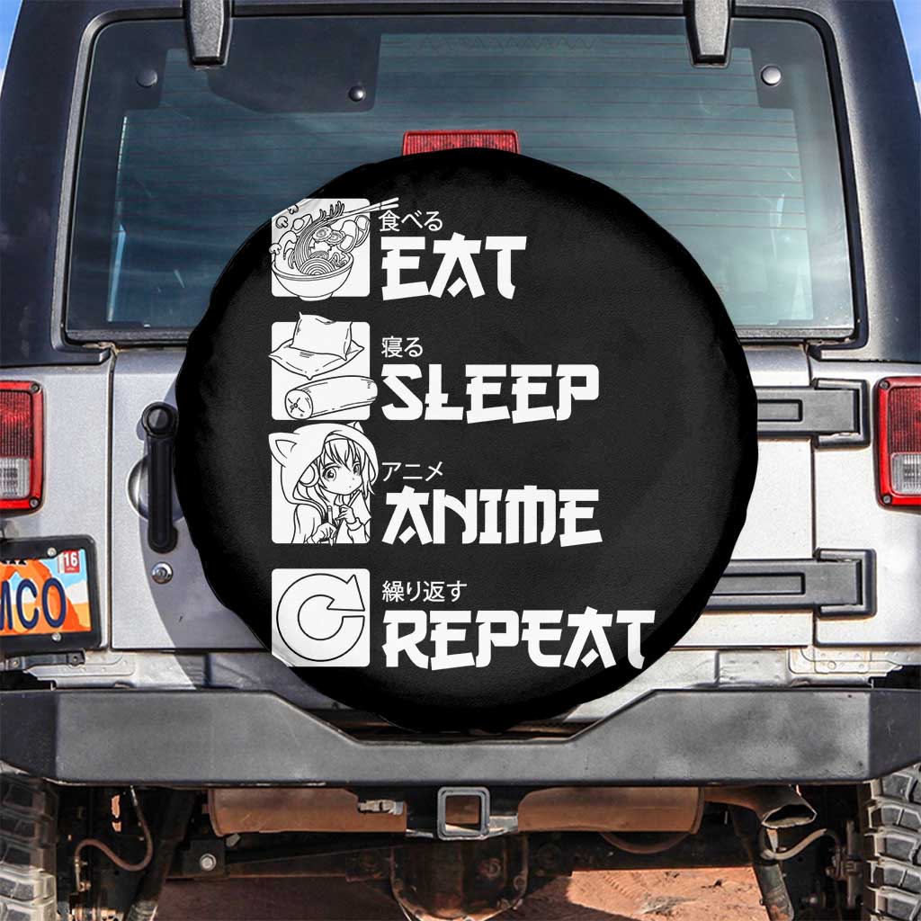 Eat Sleep Anime Repeat Spare Tire Cover Japan Otaku Manga Lover