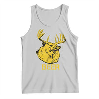 Light gray hunting tank top with yellow deer and BEER graphic