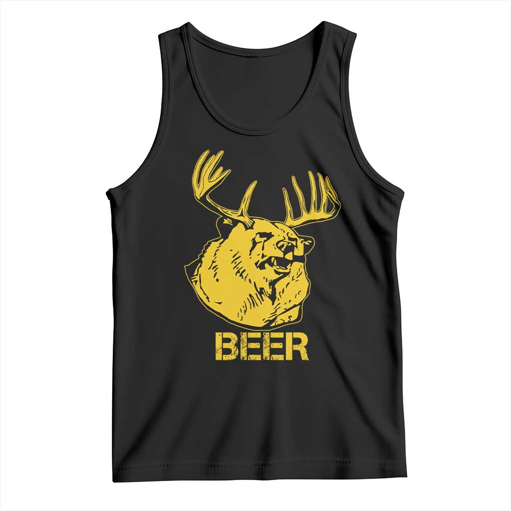 Funny Deer Hunting Tank Top Bear Plus Deer Equals Beer USA Hunter