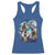 Funny Opossum Meme Racerback Tank Top Three Possum Screaming Under The Moon Weird Cursed Meme