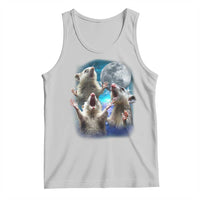 Light gray opossum meme tank top with moon graphic