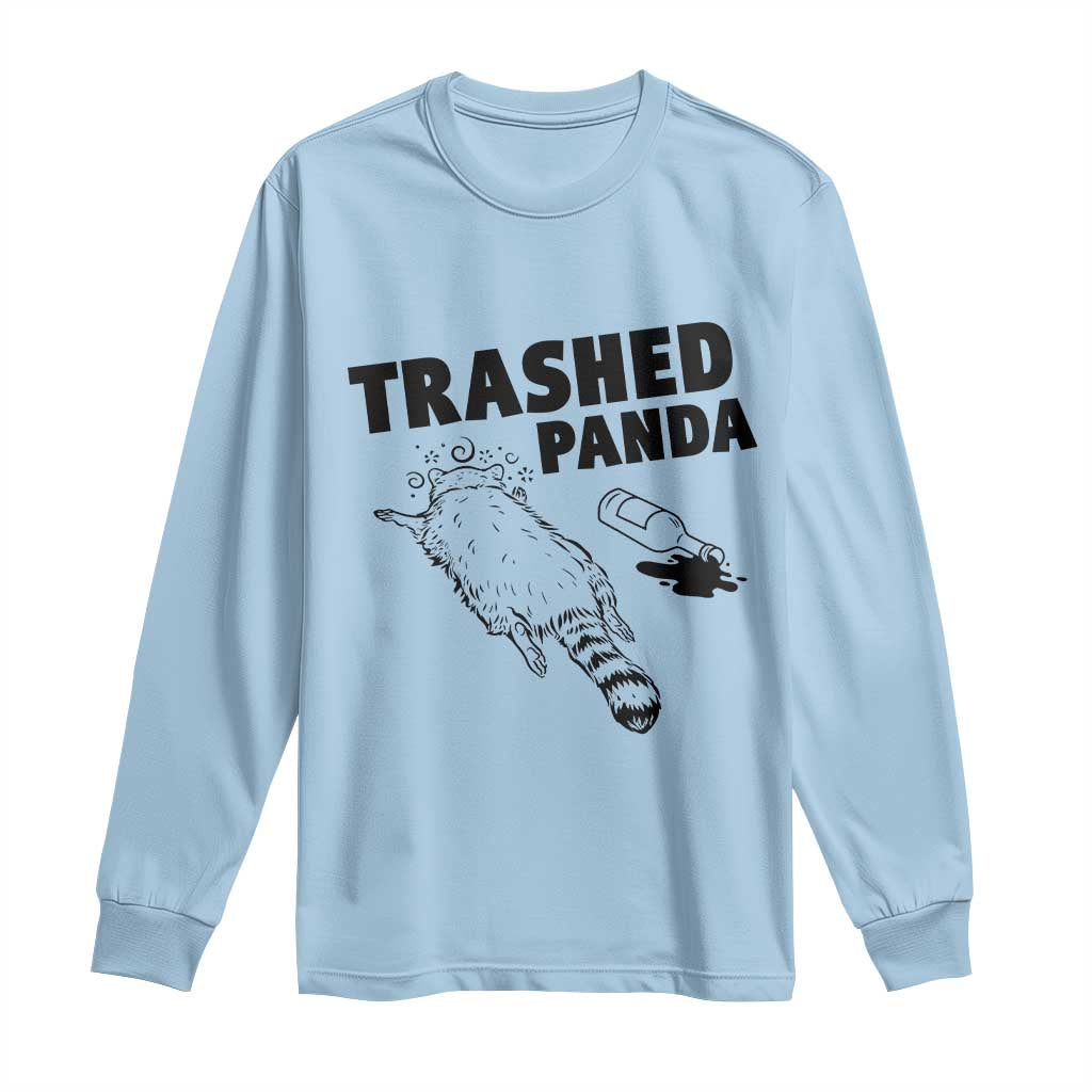 Funny Trashed Panda Long Sleeve Shirt Drunk Raccoon Meme Hot Mess - Wonder Print Shop