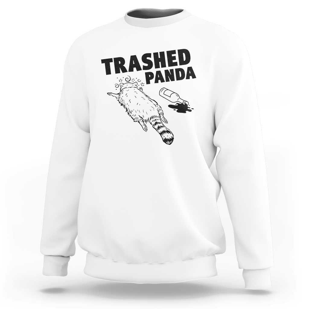 Funny Trashed Panda Sweatshirt Drunk Raccoon Meme Hot Mess - Wonder Print Shop