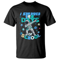 Black kids astronaut graphic T-shirt with space-themed “Days of School” print.