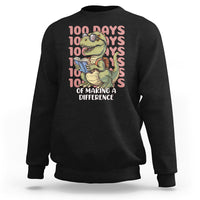 Black dinosaur graphic sweatshirt, crew neck with “100 Days” themed text