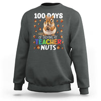 Dark heather kids sweatshirt with chipmunk graphic and "Teacher Nuts" text