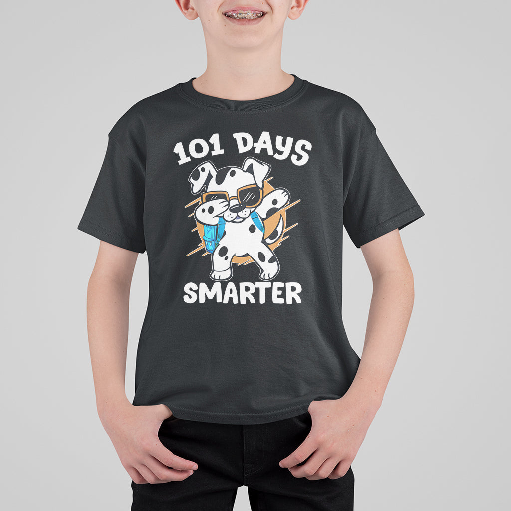 101 Days of School Dalmatian Dog T Shirt For Kid Dabbing 101 Days Smarter - Wonder Print Shop