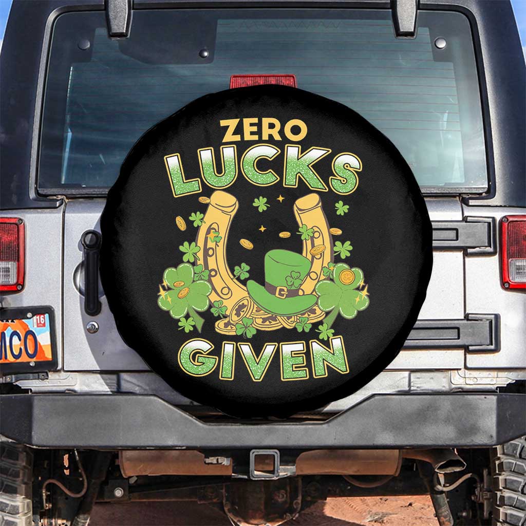 Funny St Patricks Day Spare Tire Cover Zero Lucks Given Irish Shamrock