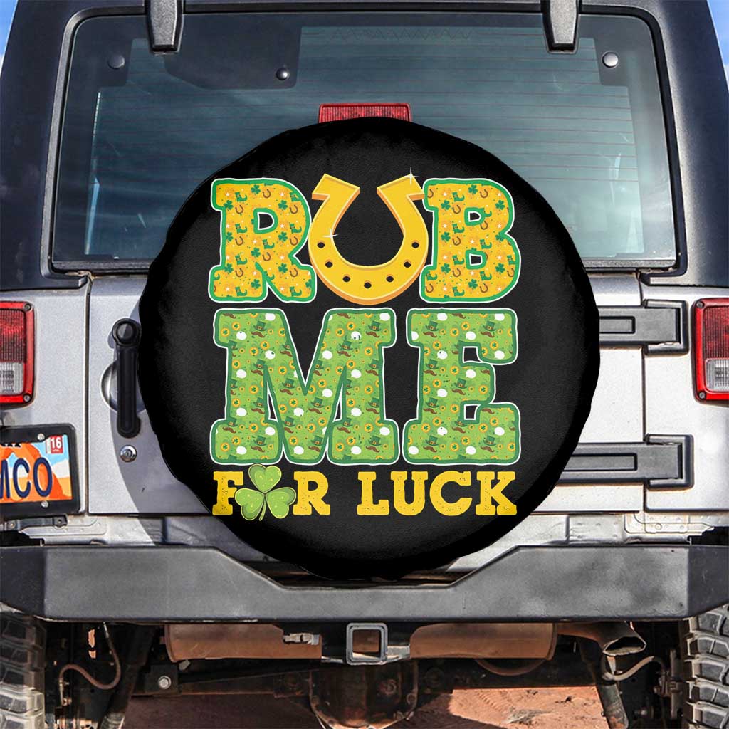 Funny St Patricks Day Spare Tire Cover Rub Me For Luck Shamrock Adult Humor