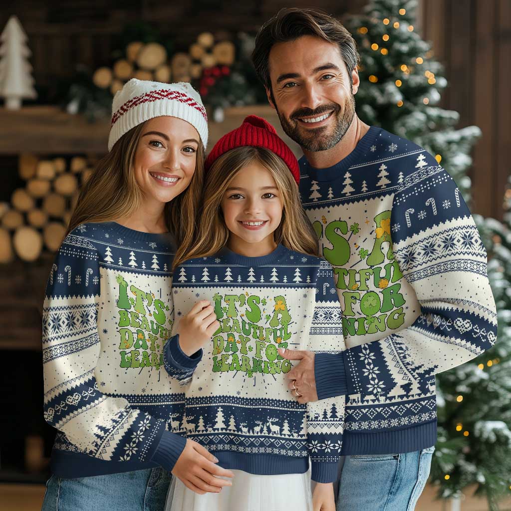 Funny St Patricks Day Knitted Sweatshirt It's Beautiful Day For Learning Students