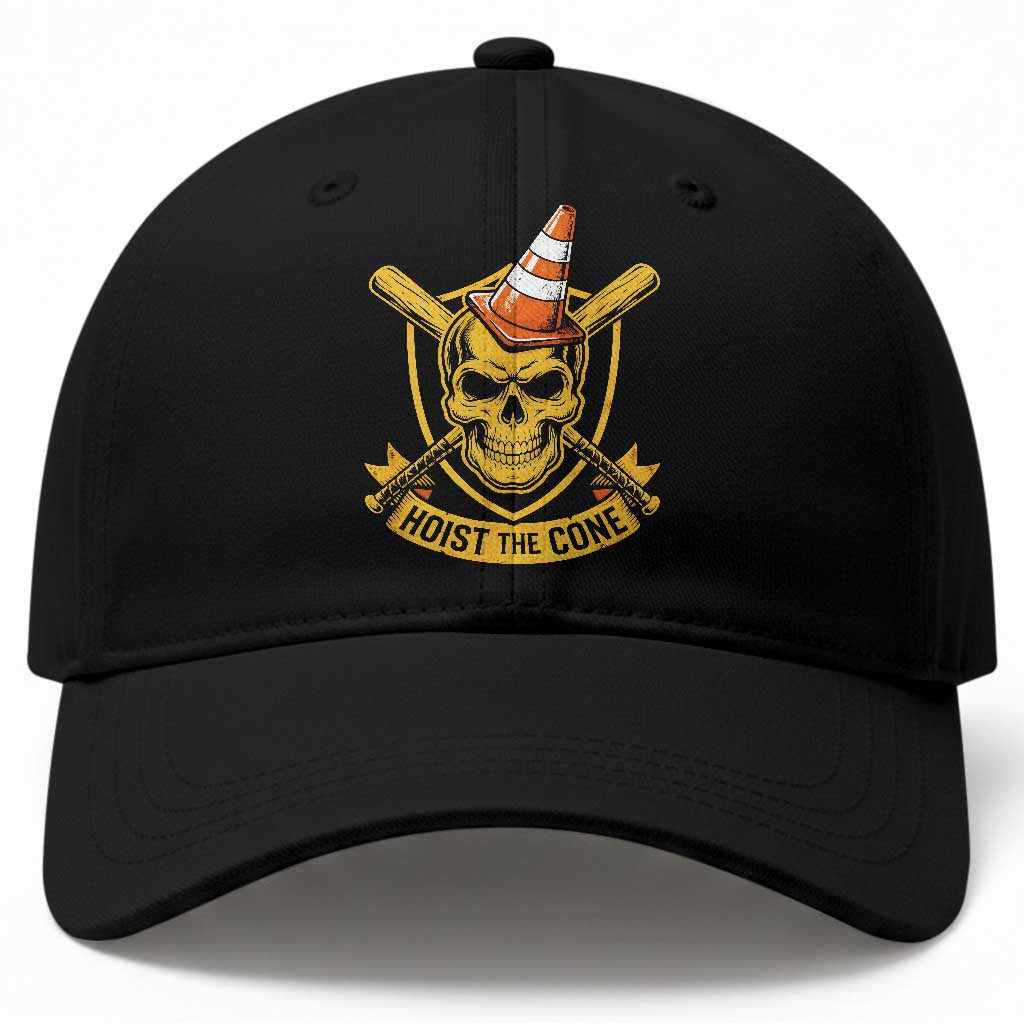 Funny Hoist The Cone Skull Baseball Cap IYKYK Meme Gritty Victory Celebration Sports Fan