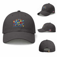 Built Different Autism Acceptance Puzzle Piece Graphic Baseball Cap Inspirational Neurodiversity Support