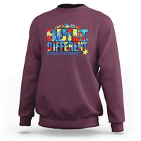 Built Different Autism Acceptance Puzzle Piece Graphic Sweatshirt Inspirational Neurodiversity Support