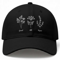 Fennel Dill Thyme Subtle FDT Baseball Cap Botanical Herb Line Art Political Satire
