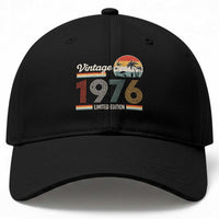Vintage 1976 Limited Edition Baseball Cap Retro Sunset 50th Birthday Graphic
