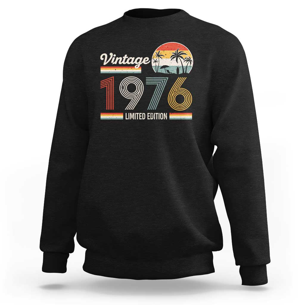 Vintage 1976 Limited Edition Sweatshirt Retro Sunset 50th Birthday Graphic