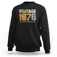 Vintage 1976 Limited Edition Sweatshirt Distressed Retro Typography 50th Birthday