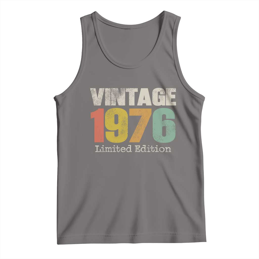 Vintage 1976 Limited Edition Tank Top Distressed Retro Typography 50th Birthday