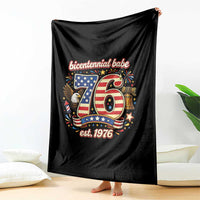 Patriotic Bicentennial Babe Est 1976 Throw Blanket Eagle Fireworks 50th Birthday
