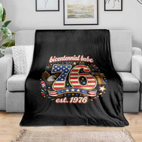 Patriotic Bicentennial Babe Est 1976 Throw Blanket Eagle Fireworks 50th Birthday