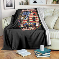 Patriotic Bicentennial Babe Est 1976 Throw Blanket Eagle Fireworks 50th Birthday