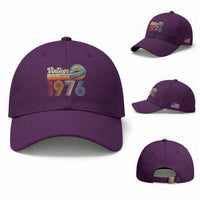 Vintage Sunset 1976 Retro Cassette Baseball Cap Mechanical Dial Tech Nostalgia 50th Birthday
