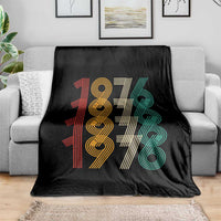 Retro 1976 Multi Line Neon Pop Typography Throw Blanket Vintage 50th Birthday Gift