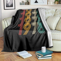 Retro 1976 Multi Line Neon Pop Typography Throw Blanket Vintage 50th Birthday Gift