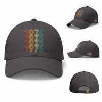 Retro 1976 Multi Line Neon Pop Typography Baseball Cap Vintage 50th Birthday Gift