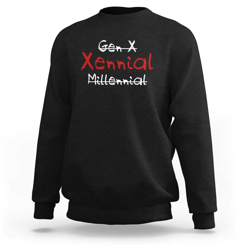 Gen X Xennial Millennial Sweatshirt Micro Generation Retro Typography Graphic