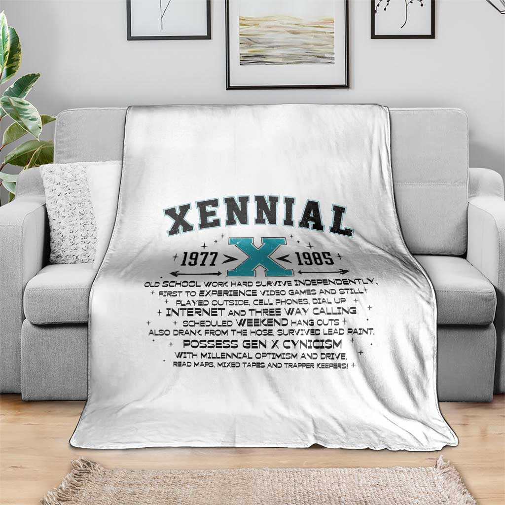 Xennial Definition 1977 to 1985 Throw Blanket Vintage Dictionary Style Graphic