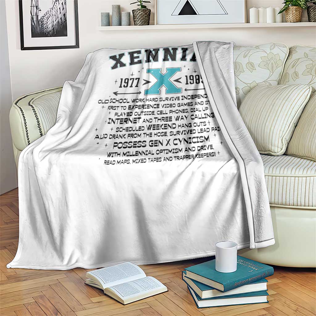 Xennial Definition 1977 to 1985 Throw Blanket Vintage Dictionary Style Graphic