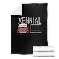 Xennial Typewriter and Computer Screen Throw Blanket Analog Childhood Digital Adulthood