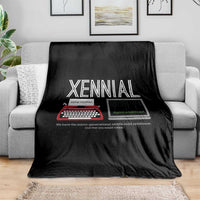 Xennial Typewriter and Computer Screen Throw Blanket Analog Childhood Digital Adulthood
