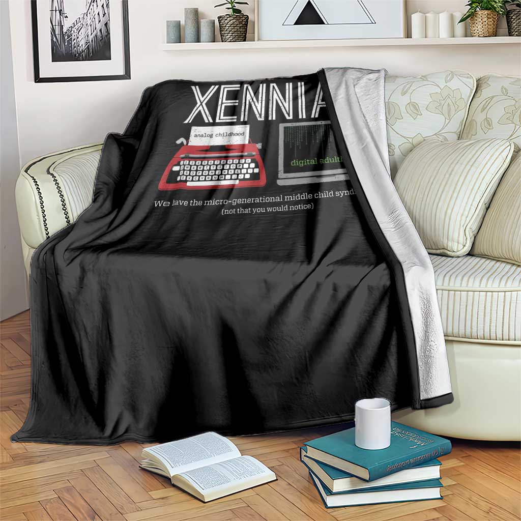Xennial Typewriter and Computer Screen Throw Blanket Analog Childhood Digital Adulthood