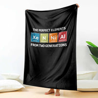 Xennial The Perfect Elements From Two Generations Throw Blanket Periodic Table Science Graphic
