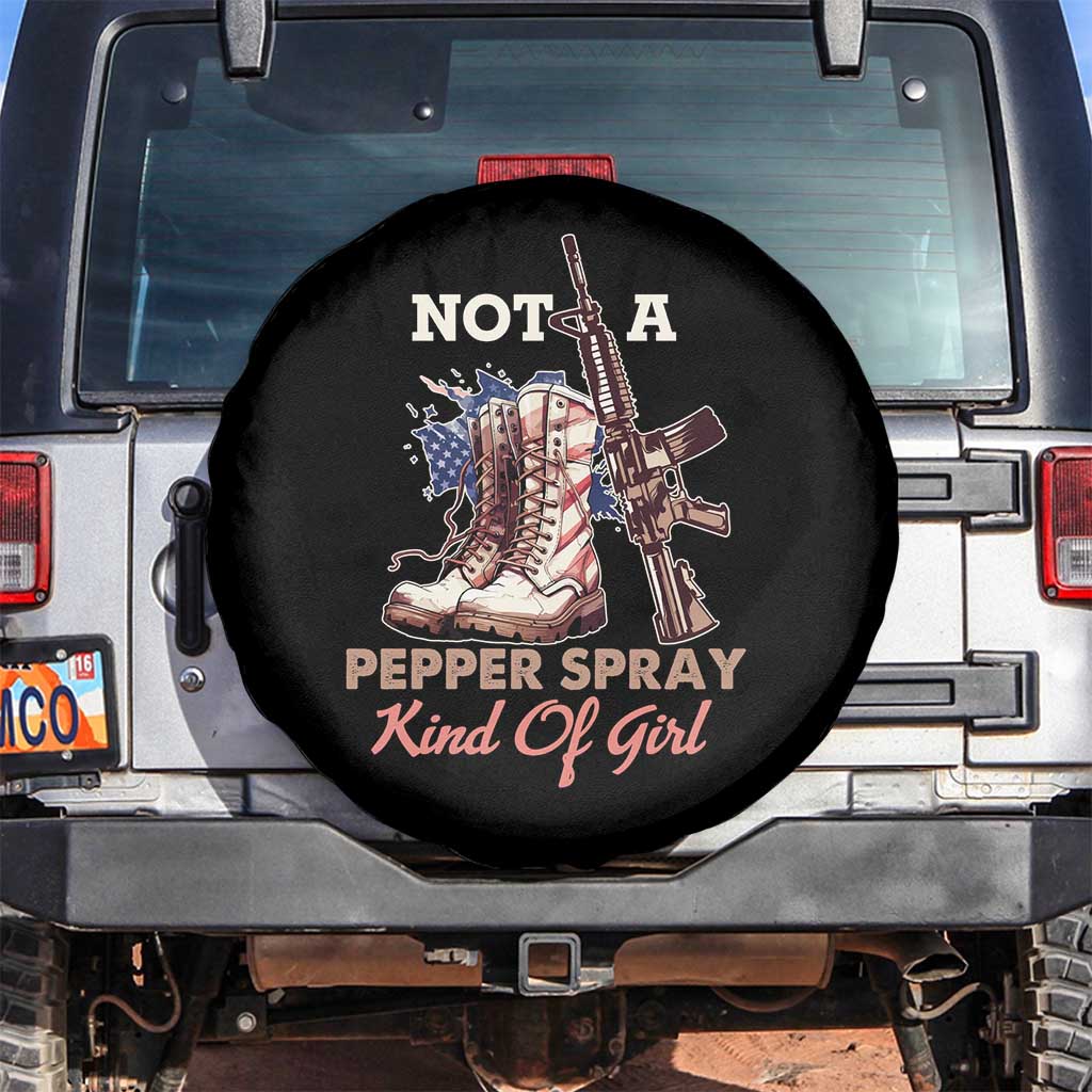 Armed Girl Spare Tire Cover Not A Pepper Spray Kind Of Girl American Flag Combat Boots