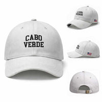 Cabo Verde Returns Home National Pride Varsity Style Baseball Cap Cape Verde Minimalist Text Graphic