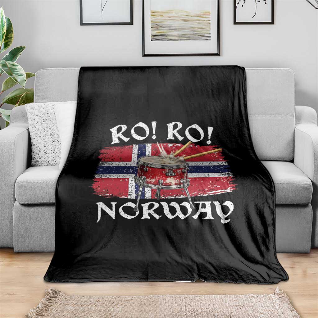 Funny Norway Drummer Ro Ro Throw Blanket Patriotic Norge Norwegian Flag Rowing Support
